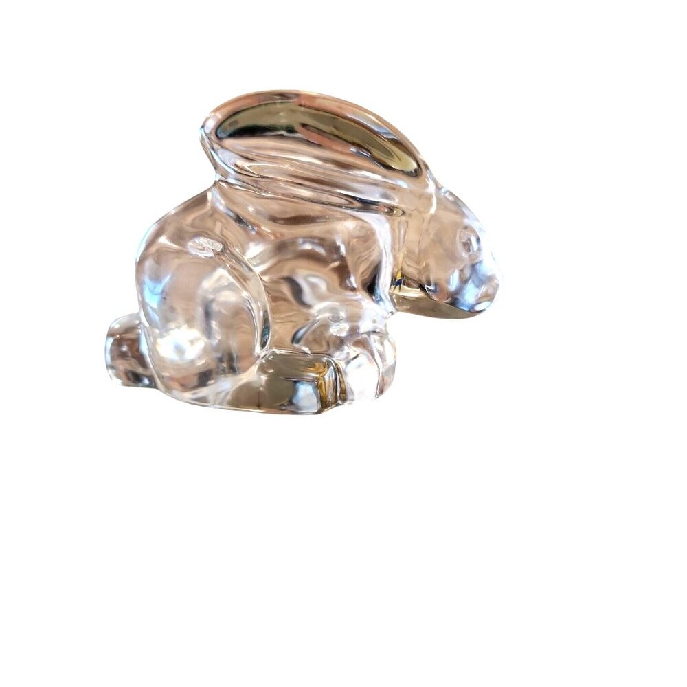 Handcrafted Vintage Orrefors Crystal Glass Rabbit with bunny, baby Figurine Sign